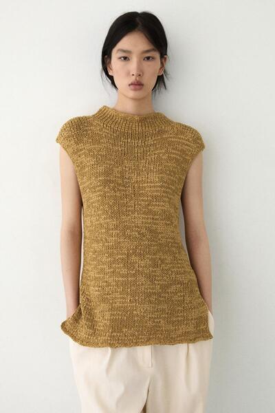 Massimo Dutti Pamuklu triko crop top