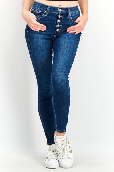 Joe's Women Skinny Fit High Waist Washed Stretchable Denim Jeans, Navy