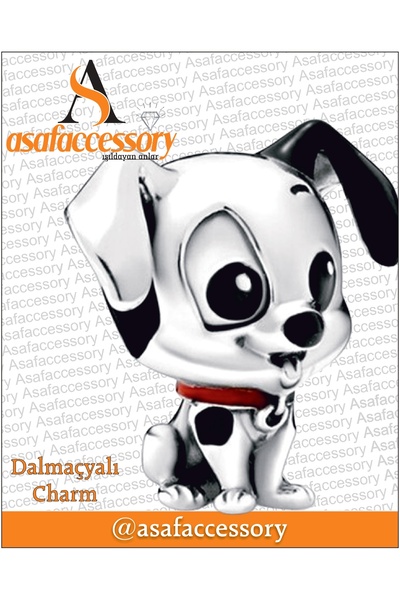asaf Dalmaçyalı köpek charm (patch) | gümüş kaplama