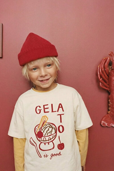 THELAKIDS Gelato Baskılı %100 Pamuk Tasarım T-shirt