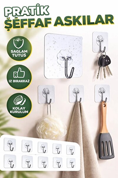 poswicon 1 Adet Ultra Güçlü Vantuzlu Askı Çok Amaçlı Askı suya dayanıklı