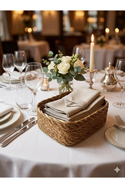 Emsay Store Φυσικό ψάθινο θήκη για χαρτοπετσέτες – Ορθογώνιος οργανωτής επιτρ...