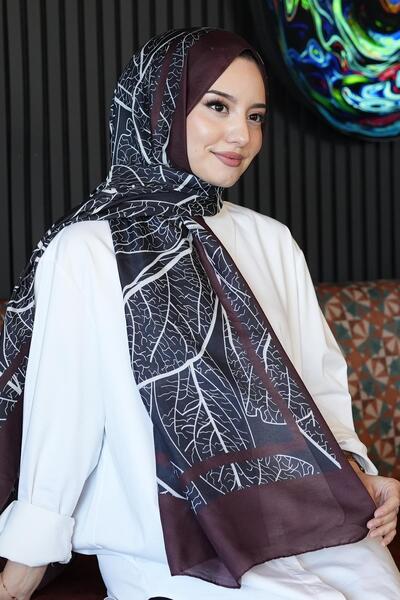 AFVENTE Βαμβακερό σάλι με μαρμάρινο σχέδιο μπορντό