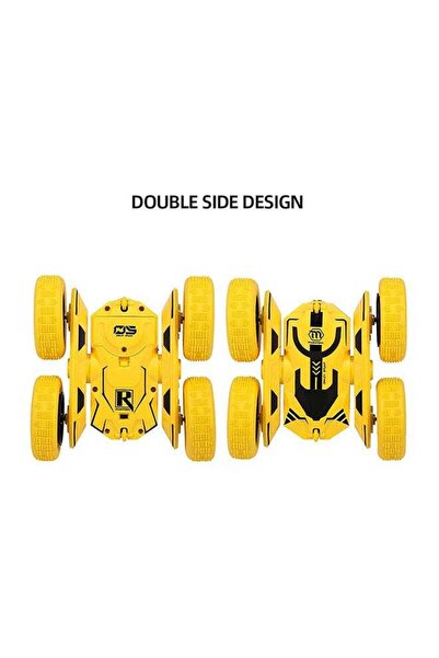 Arabest Double Sided RC Stunt Car, Yellow, 360° Rotating, Tumbling Flips, Hig...