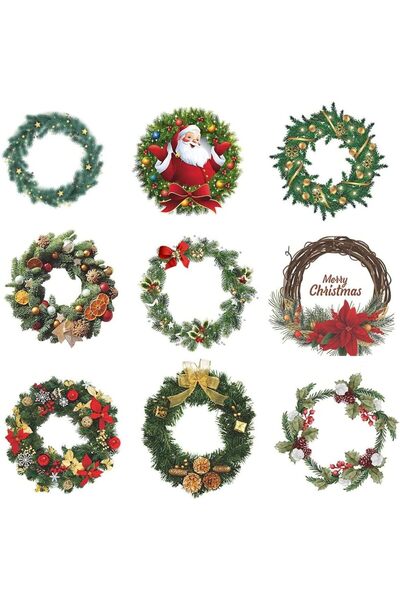 Arabest Christmas Window Decals, Santa Claus Wall Stickers, Removable Vinyl W...