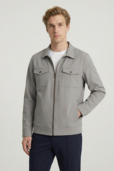 SMILE Randers Gray Zippered Coat