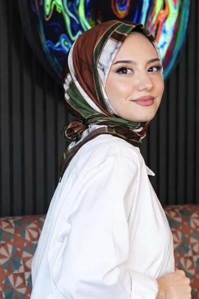 AFVENTE Marble Pattern Bronze Cotton Scarf