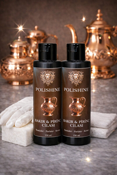 POLİSHİNE Bakır, Bronz, Pirinç ve Krom Temizleyici ve Parlatma Cilası 150ml 2...