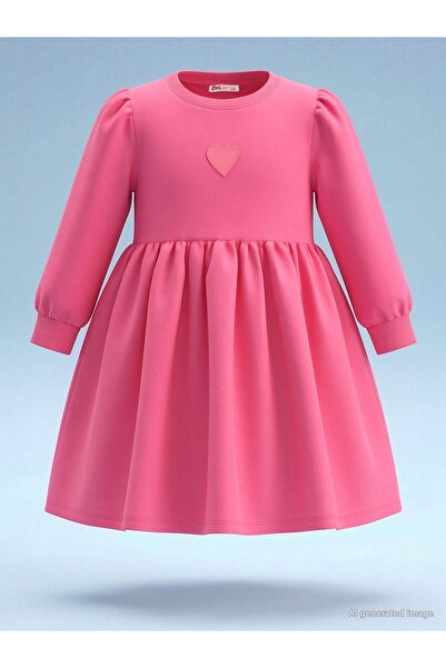 Civil Girls Φόρεμα με κέντημα καρδιάς για 2-5 ετών - Ροζ 4-5 ετών