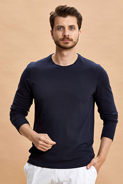 SMILE Rico Navy Blue Cotton Sweatshirt