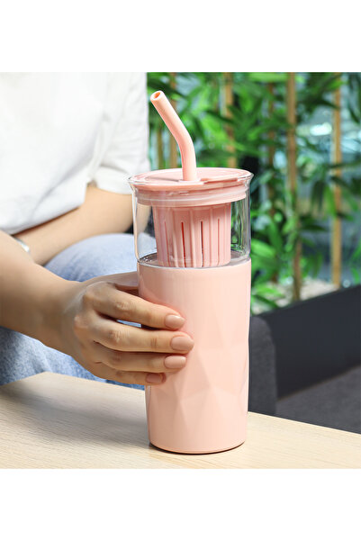 İkon store Cam Detox Pipetli Termos 650 ml