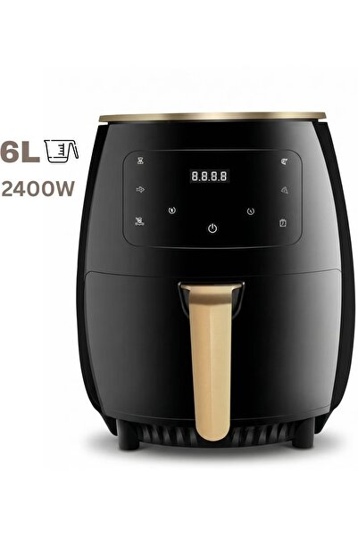 Primo Plus مقلاة هوائية صحية، 6 لتر، 2400 واط، خالية من الزيت، لون أسود