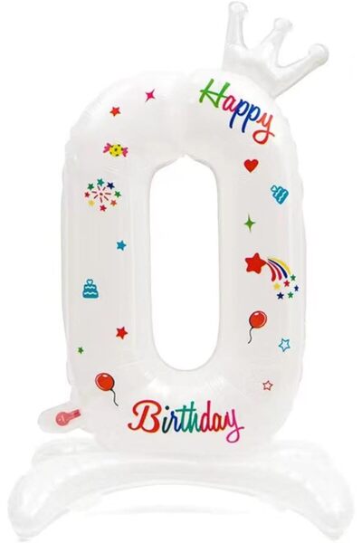 Arabest 32 Inch Gradient Number Balloons with Crown Design, Birthday Party De...