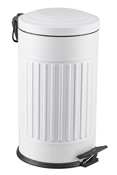Eforeca Vintage Çöp Kovası Çizgili Beyaz 16 Lt