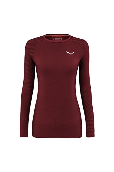 Salewa Bluza merino dama Cristallo Warm Alpine-Visiniu-40/34