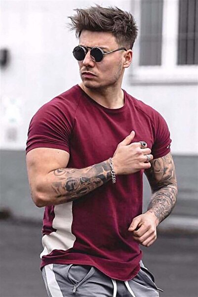 Madmext Reklam Kol Bordo Tişört 4102