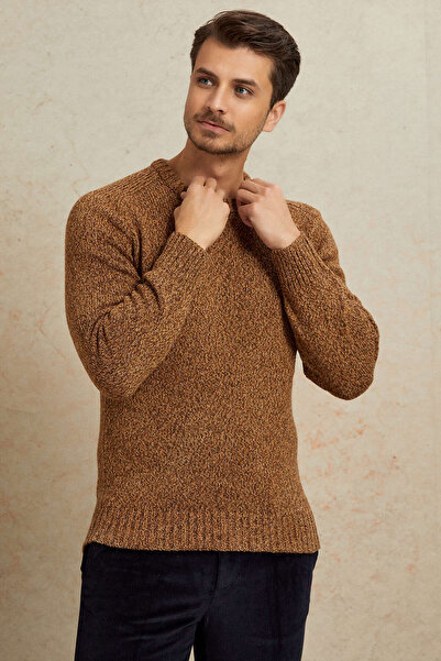 SMILE Grund Brown 100% Cotton Round Neck Sweater