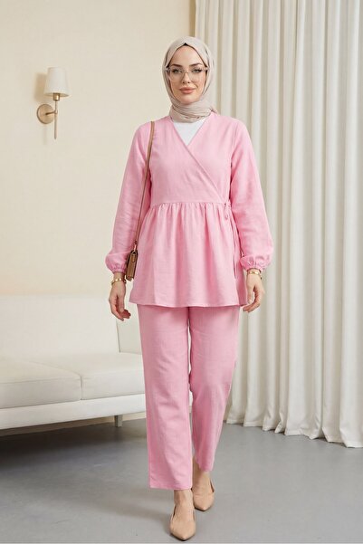 Modamorfo Σετ μουσελίνας με ελαστικό μανίκι και κορδόνια - πούδρα