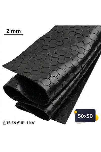 Altitek 50x50 cm İzole Halı 2 mm 1 kV Elektrik Yalıtkan Paspas - İş Güvenliği...