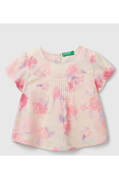 United Colors of Benetton Girl's 5Hyugq02N Batik Bluz Gkb0057