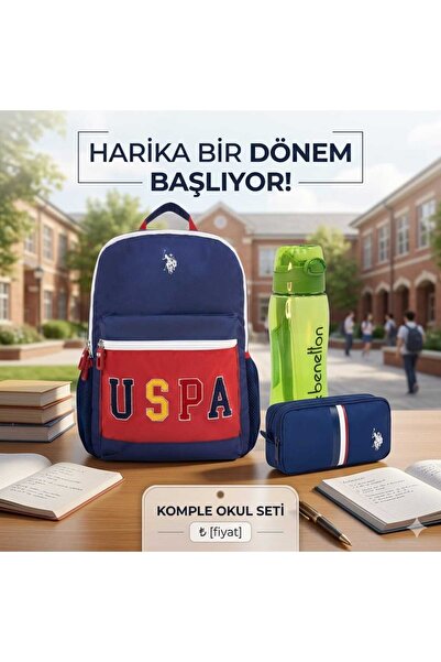 U.S. Polo Assn. U.s. Polo Lacivert Okul Çantası , Kalem Çantası - Suluk & Mat...