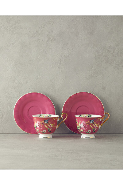 English Home Vanilla New Bone China 4 Parça 2 Kişilik Fincan Takımı Mor
