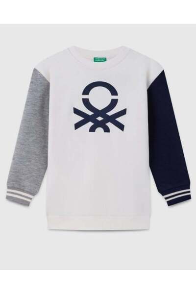 United Colors of Benetton Cotton Logo Regular Fit Crew Neck Sweat Boys' Sweat...