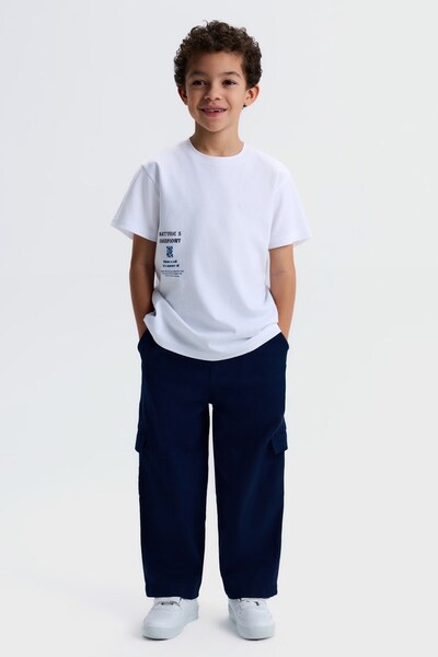 nk kids Nk boys' wing print short sleeve t-shirt 8-14 years ecru - blue