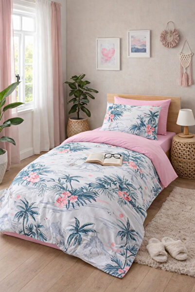 MyStory Home Σετ Παπλωματοθήκη μονής ελαστικής Palmiye