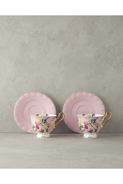 English Home Vanilla New Bone China 4 Parça 2 Kişilik Çay Fincanı Takımı Açık...