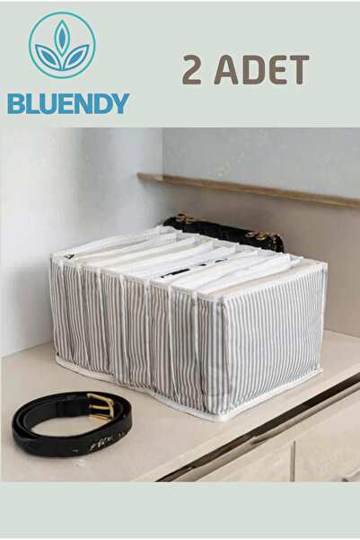 Bluendy Οργανωτής ακορντεόν με 2 θήκες συρταριών, γκρι ριγέ, πτυσσόμενος οργα...