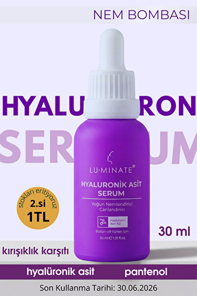 Luminate Hyaluronik Asit Serum 2% Yoğun Nemlendirici Canlandırıcı Cilt Bariye...
