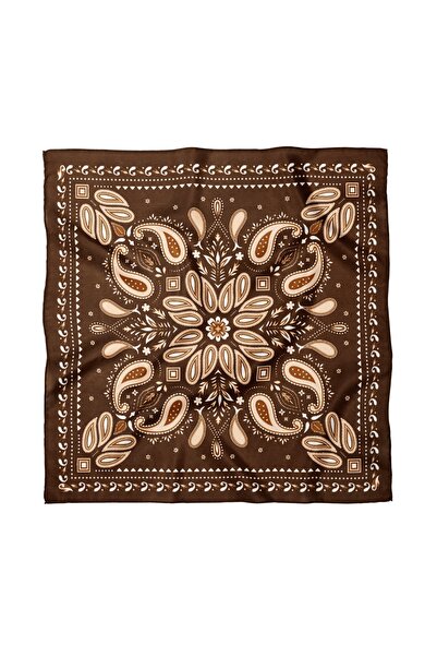 Sultan İpek Etnik Desenli Fular / Bandana 70x70cm