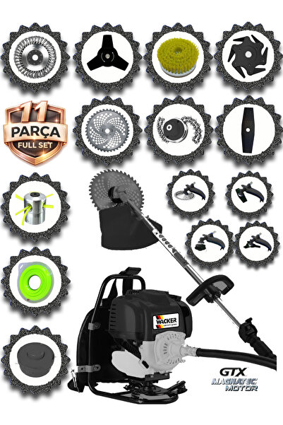 Wacker Pro German WRX 435 PRO Seri Sırt Tipi Benzinli Ot Çalı Çim Biçme Tırpa...