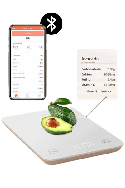 clickzu Smart Kitchen Scale With Tare Function, Bluetooth & App For Nutrition...