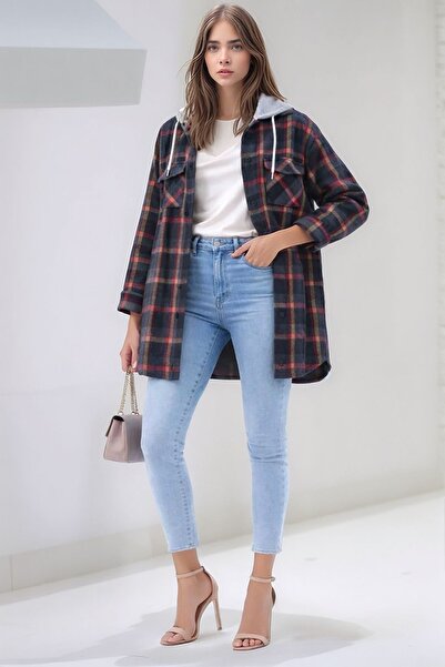 MAMAYAGA Women's Pattern Block Woodcutter Oversized Wide Fit Casual Pocketed ...