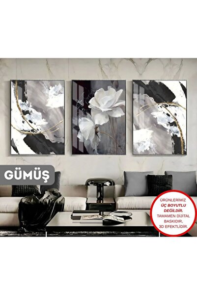 Harika bir ev | μαύρο-χρυσό Συνδυασμός Κομψό Floral-αφηρημένο Σετ 3 τεμαχίων ...