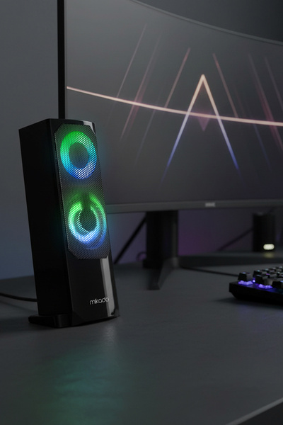 Mikado MD-S102 2.0 3Wx2CH RGB Ledli Siyah USB Soundbar Speaker Hoparlör