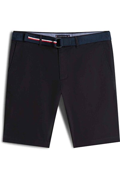 Tommy Hilfiger Ανδρικό μαύρο σορτς με λογότυπο μάρκας, κατάλληλο για καθημερι...