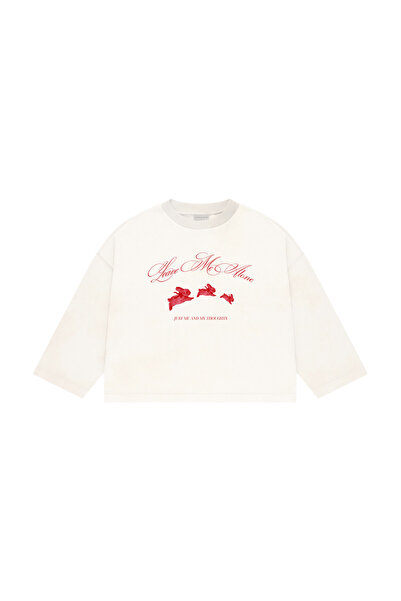 lethestudios Tricou de bază cu mânecă lungă și imprimeu Leave Me Alone