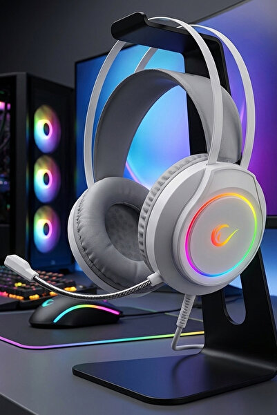 Rampage Orbit Beyaz RGB Led 7.1 Gaming Kulaklık Mikrofonlu Oyuncu Kulaklığı