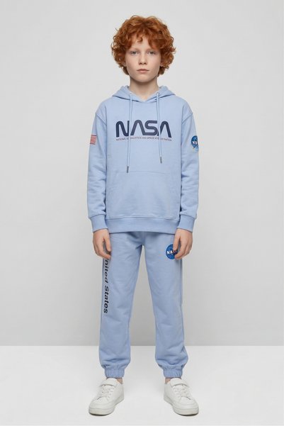 Black One Boy's Unlined 2 Thread B Printed K Hooded Sports Tracksuit Set – Regular Fit