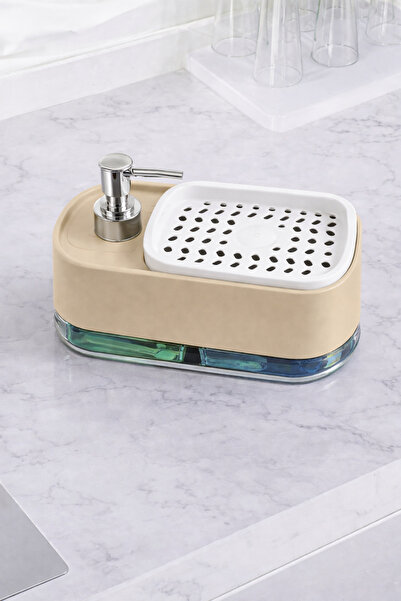 ARVALE 2 σε 1 Δοχείο σαπουνιού και αυτόματος διανομέας σφουγγαριού πιάτων με ...