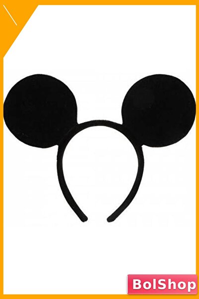 BolShop Mickey Mouse Tacı Fare Tacı Siyah Keçe Kulaklı
