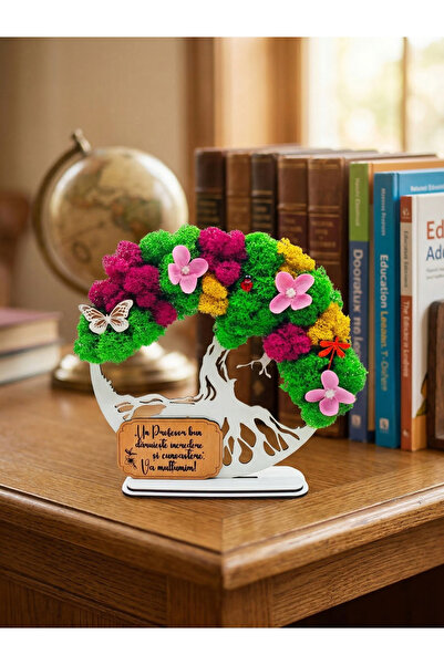 OEM Cadou Copacul Vietii, cu licheni stabilizati, din lemn alb, „alb Profesor...