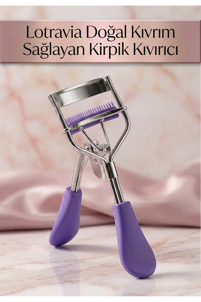 Lotravia Doğal Kıvrım Sağlayan Premium Kirpik Kıvırıcı Mor (Taraklı)