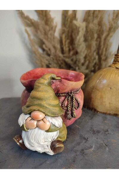 Gardenya Çuvallı Gnome ( Şans Cücesi ) Saksı & Dekoratif Obje Model 1