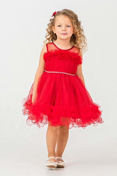 Mnk Baby&Kids فستان سهرة للفتيات من أريزونا M00782 أحمر