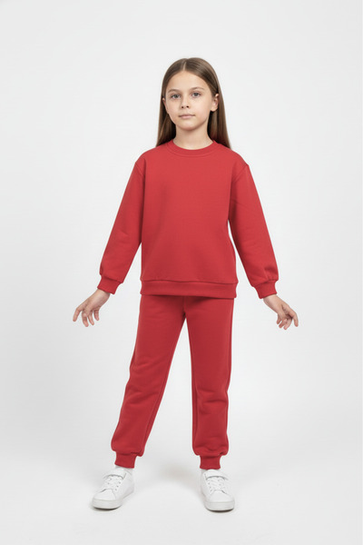 Mnk Baby&Kids Basic Cepli Kız-Erkek Mevsimlik Çocuk Eşofman Takımı M00776 NAR ÇİÇEĞİ