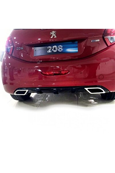Genel Markalar Peugeot 208 Uyumlu Yedek Parça Egzoz Görünümlü Difüzör (Plastik)